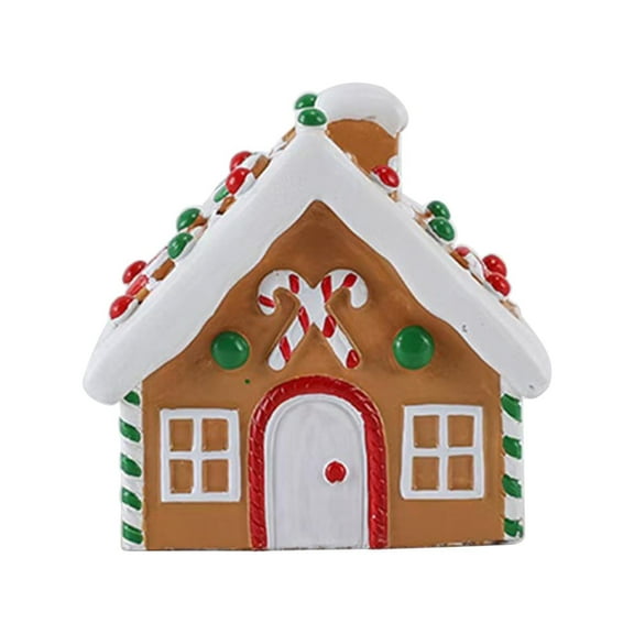 JWshufel Christmas Decorations Christmas Candy and Cookies Snow House Figurine Festive Resin Centerpiece for Home Decor and Holiday Parties 5.9in Multicolor