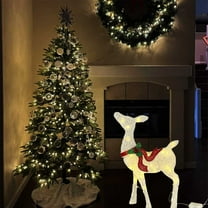 JWshufel Christmas Decorations Christmas Ornaments Glowing Deer Christmas Decor Waterproof Reindeer Lights for Indoor Outdoor Yard Holiday Ornament 24.8 in White