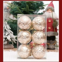 JWshufel Christmas Decorations Decorative Embossed Hanging Plastic Shatterproof Christmas Balls Ornaments Vintage Ornament Vacation Home Office Tree Commercial Venue Decor 2.4in Gold