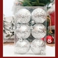 thumbnail image 1 of JWshufel Christmas Decorations Decorative Embossed Hanging Plastic Shatterproof Christmas Balls Ornaments Vintage Ornament Vacation Home Office Tree Commercial Venue Decor 2.4in Silver, 1 of 5