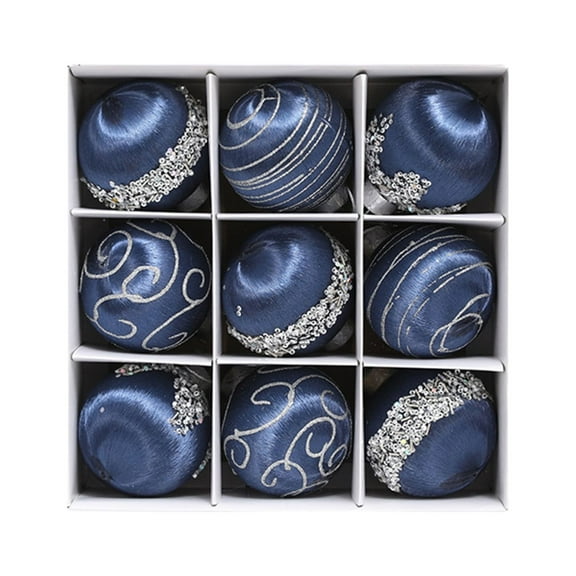 JWshufel Christmas Decorations Shatterproof 9Pcs Ball Wreath Garland Reusable Plastic Christmas Bulbs Ornaments for Home Party Tree Skirt Displays 3.1in Blue