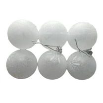 JWshufel Christmas Decorations Shatterproof Transparent Christmas Ball Ornaments of 6 Clear Matte Snowflake Balls for Tree Wreaths Garland DIY Hanging Plastic Christmas Balls Ornaments 2.4in White