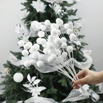 JWshufel Christmas Decorations White Snowball Foam Simulation for Tree Hangings Window Display Outdoor Porch Weatherproof Long Lasting Ornament for Festive Indoor and Outdoor Use 15.7in White