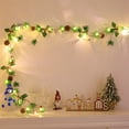 thumbnail image 1 of JWshufel Christmas Lights Christmas Garland Festive Rattan String Pinecone Leaf Red Fruit Long Strip Decorative Light Home Party Mantel Wall Holiday Cozy Atmosphere Gifts 78.7in Green, 1 of 6