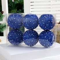 JWshufel Christmas Ornaments Shatterproof Christmas Tree Ornaments Balls Indoor Hanging Foam Ball Decoration Lightweight Easy to Hang for Home Office Wedding Party Table 3.1in Blue