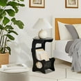 thumbnail image 1 of JWshufel Compact Nightstand Mini Square Table Two Tier Open Storage Cabinet Black Small Coffee Table Minimalist Bedside Table for Bedrooms Living Rooms Offices Space Saving Storage Unit 17.3x10.6in, 1 of 8