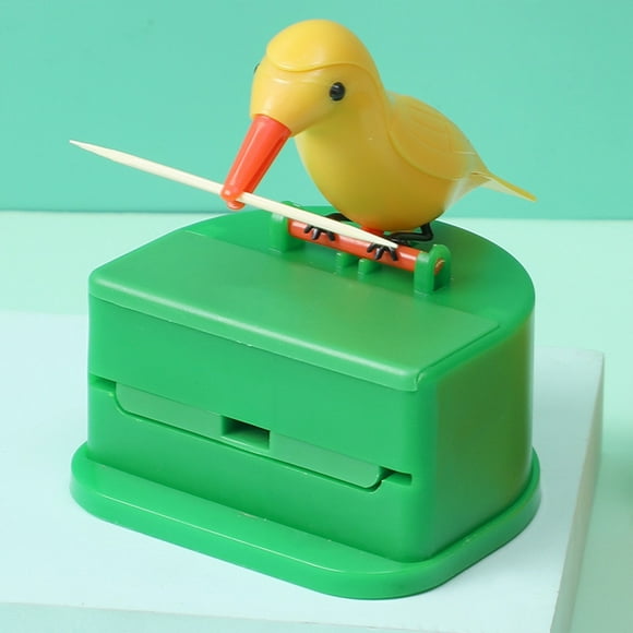 JWshufel Creative Automatic Toothpick Dispenser Vintage Woodpecker Design Suit for Kitchen Bar Living Room Gift Idea with BPA Free Sturdy ABS Plastic for Appetizers