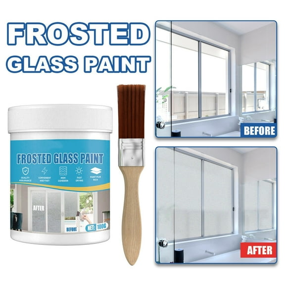JWshufel Frosted Glass Effect Spray Paint for Decorative Interior Touch Suit for Mirrors and Shower Doors Oil Based Formula 100ml Covers 7 Square Feet Dries in 10 Minutes