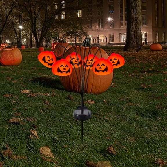JWshufel Halloween Outdoor Solar Powered Led Lights for Energy Saving Yard and Garden Decor with Safety Features 23.6x3.9x3.9in Orange