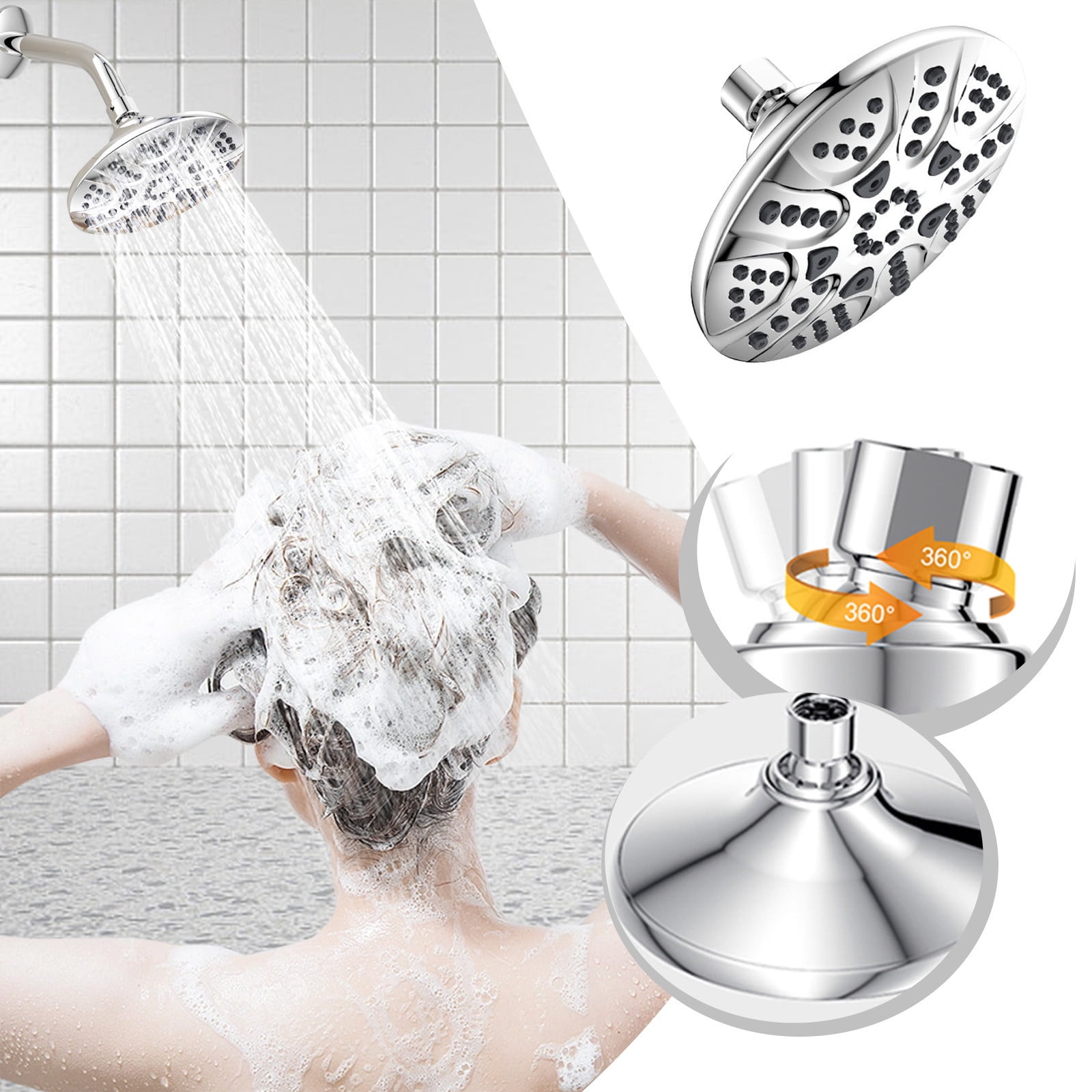 JWshufel High Pressure Shower Head with 5 Spray Modes High Grade ...
