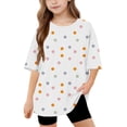 thumbnail image 1 of JWshufel Kids Loose Long T Shirt Short Sleeve Crewneck Tees Fashion Oversize Casual Summer Comfy for Boys Girls Tops, 1 of 5
