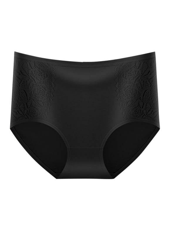 No Front Seam Underwear for Women Stretch Lace Breathable Brief Full Coverage Waist-cinching Ladies Underpants