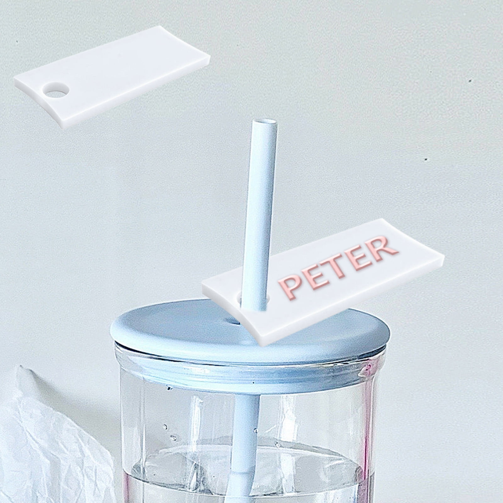 JWshufel Personalized DIY Name Tags for Water Cup Tumbler Lid ...