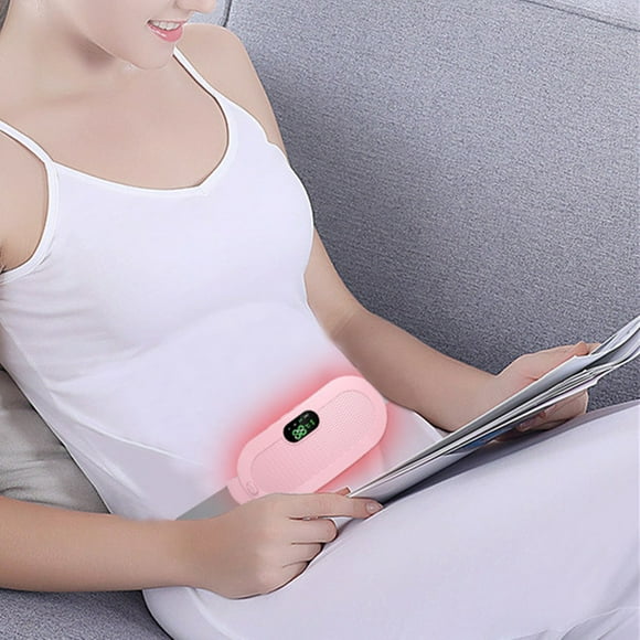 JWshufel Portable Heating Pad with Five Temperature and Four Massage Modes for Women Provides Stomach and Back Relief Convenient for Home Office Travel with USB Charging