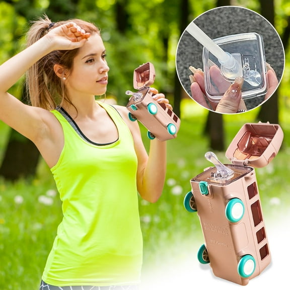 JWshufel Portable Leak Proof Water Cup for Adults with Bounce Cap Easy Flip Cover and Strap Lightweight Plastic Straw Cup Suit for Outdoor Activities Holds 16.9fl oz Liquid