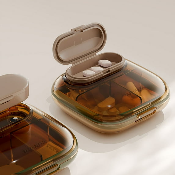 JWshufel Portable Organizer 7 Day 3 Times a Day Medication Storage Box with Moisture Proof Design for Travel and Everyday Use Compact Small Mini Case for Vitamins Supplements