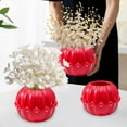 thumbnail image 1 of JWshufel Pumpkin Shape Plastic Flower Pot for Christmas and Thanksgiving Decorations with Festive Design and Indoor Tabletop Decorative Vase Suitable for Small Plants 5.5x5.5x4.3in Red, 1 of 6