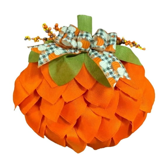 JWshufel Pumpkin Wreath with Bows Berries for Door Porch Wall Festive Decorations Fall Halloween Christmas Thanksgiving 15.75 in Garland Home Decor Versatile Long Lasting Lightweight