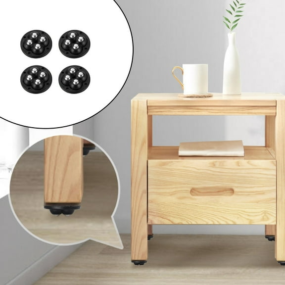 JWshufel Self Adhesive Universal Wheels for Easy Moving Heavy Items 4 Pack Long Lasting Swivel Casters with Stainless Steel Balls for Storage Boxes DIY Projects Heavy Duty Tools