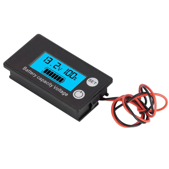 JX-6133 LCD DC Voltage Meter, 8-100V Waterproof Battery Capacity Tester Monitor for Automobiles and Battery Packs, Blue Display