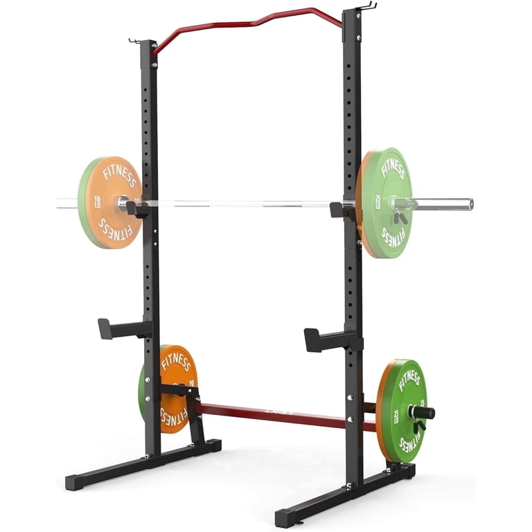 JX FITNESS, Squat Rack Machine, Adjustable Weight Stand, Red
