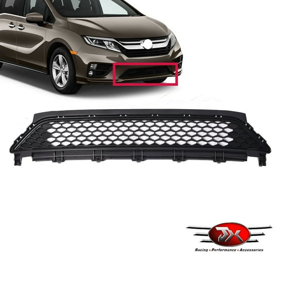 JX RACING Compatible with 2018-2020 Honda Odyssey 71105-THR-A00 Front Lower Bumper Grille Grill Mesh Black