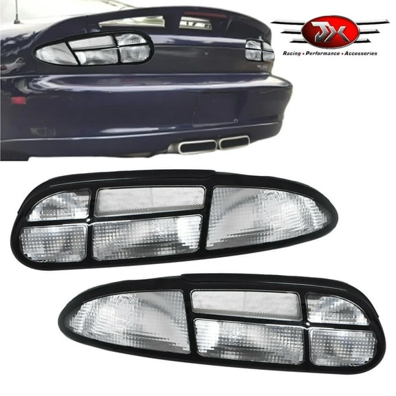 JX RACING Compatible with Chevy Chevrolet Camaro 1993-2002 Tail Lights Brack Lamps Assembly Pair Set Rear Left Right