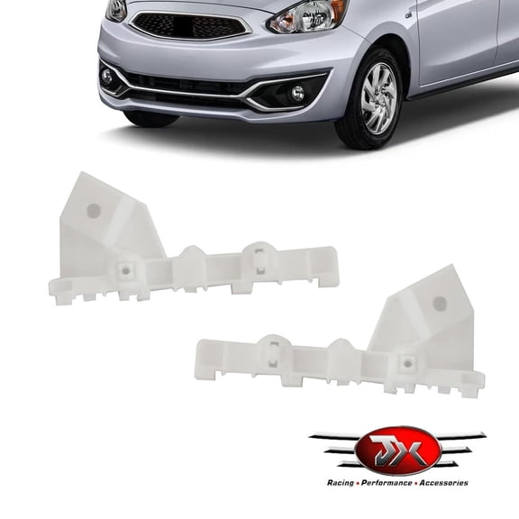 JX RACING Front Bumper Bracket Set White Compatible with Mitsubishi Mirage Hatchback 2017-2020