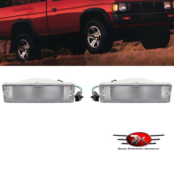 JX RACING Front Bumper Driving Fog Lights 2PCS Compatible with Nissan D21 1986-1997 Hardbody Pickup