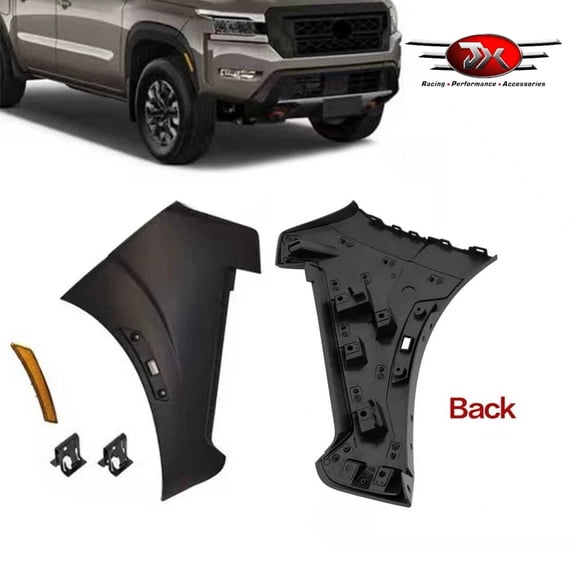 JX RACING Front Bumper Extension W/Marker Light Right Side Compatible with 2022-2024 Nissan Frontier  S SV
