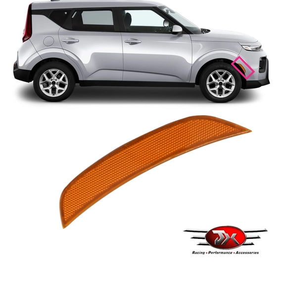 JX RACING Front Bumper Reflector Right Passenger Side 921A2K0010 Compatible with Kia Soul 2020-2023 Yellow