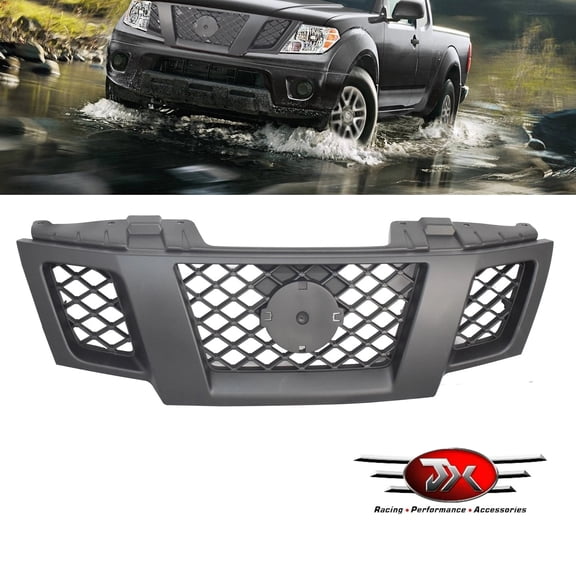 JX RACING Front Bumper Upper Grill Grille Compatible with Nissan Frontier 2009-2021 Matte Black 62310ZL00B