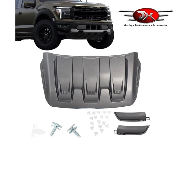 JX RACING Front Engine Hood Vent Hood Scoop Matte Black Compatible with Ford F150 Raptor 2021-2024 2025