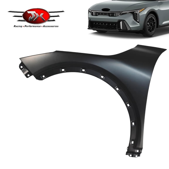 JX RACING Front Fender Compatible with Kia K4 GT-Line Turbo 2025 Primed Steel Left Driver Side Matte Black