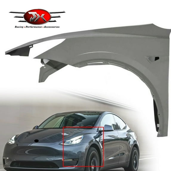 JX RACING Front Fender Left Driver Side Steel Compatible with 2020-2024 Tesla Model Y 1493451SOA