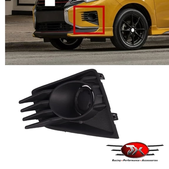 JX RACING Front Fog Light Cover Left Diver Side For 2021-2024 Mitsubishi Mirage/G4 Fog Lamp Cover Textured Black