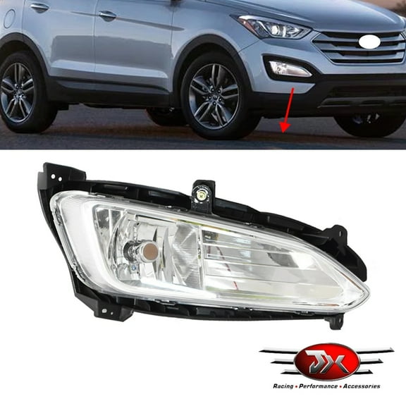 JX RACING Front Fog Light Lamp Right Passenger Side Compatible with Hyundai Santa Fe Sport 2013-2016