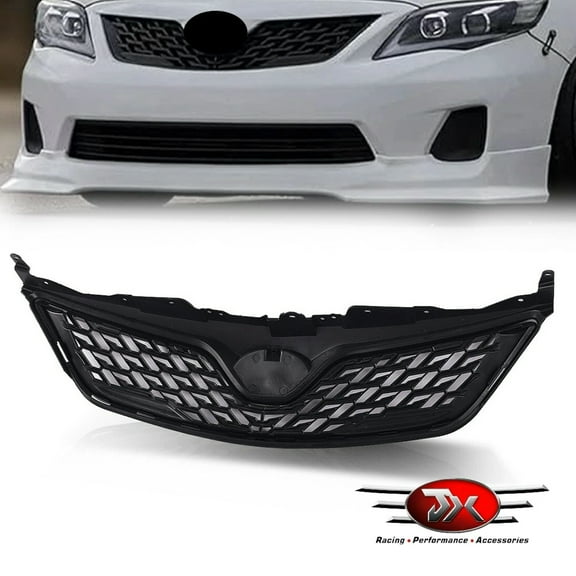 JX RACING Front Grille Matte Black Mesh Compatible with Toyota Corolla Altis JDM ZR6 2011 2012 2013