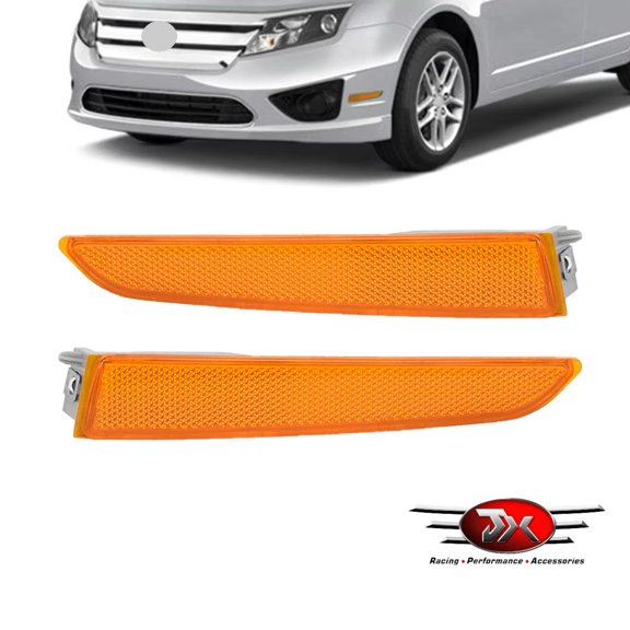 JX RACING Front Side Mark Light Bumper Lamp Set Left&Right Side Compatible with 2010-2012 Ford Fusion