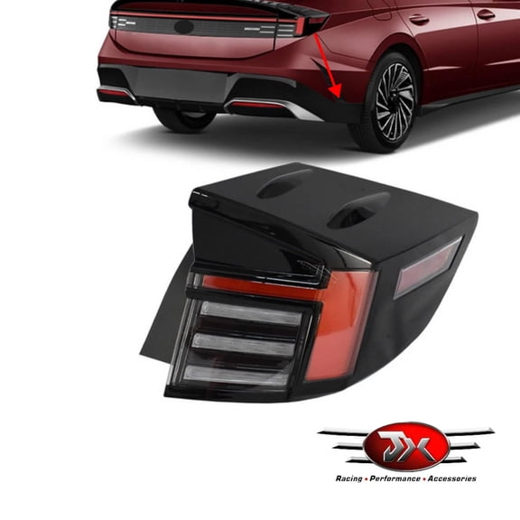 JX RACING Full LED Tail light Assembly Compatible with 2024 2025 Hyundai Sonata Outer Rear Tail Lamp Right Passenger Side 92402-L1550 HY2801154