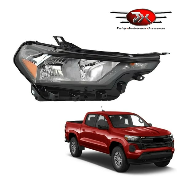 JX RACING Halogen Headlight Compatible with 2023 2024 2025 Chevy Colorado WT/LT/Trail Boss Front Headlamp Assembly Right Passenger Side 85045267