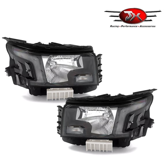 JX RACING Halogen Headlights W/Bulbs Compatible with 2022 2023 2024 Nissan Frontier S/SV Headlamp Assembly Left Right Black