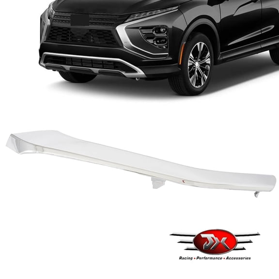 JX RACING Left Front Bumper Lower Trim Compatible with Mitsubishi Eclipse Cross 2022-2026 Front Side Garnish Bumper Molding Trim Driver Side Chrome ABS