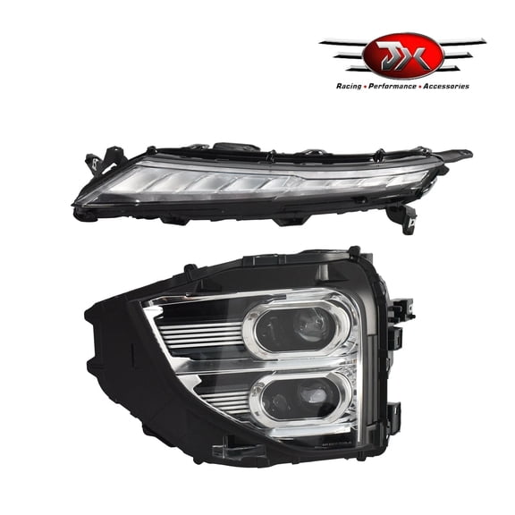JX RACING Left Side LED Headlight & DRL Assembly Compatible with 2022- 2025 Mitsubishi Eclipse Cross Clear Black