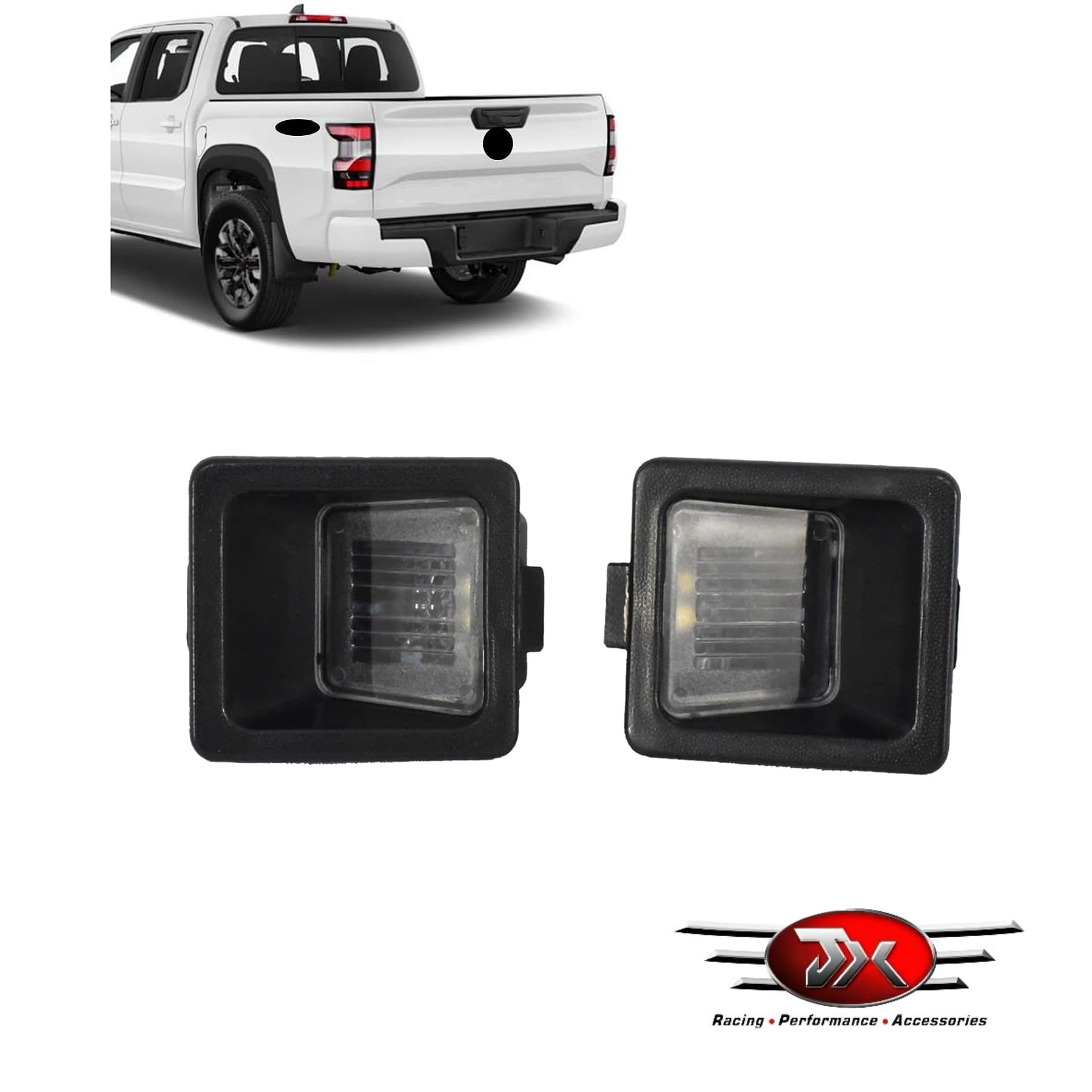 JX RACING Rear License Plate Light Kit Compatible With Nissan Frontier 2022-2025 Rear Rear Bumper License Plate Light Set Left & Right Side 26510-EZ01A