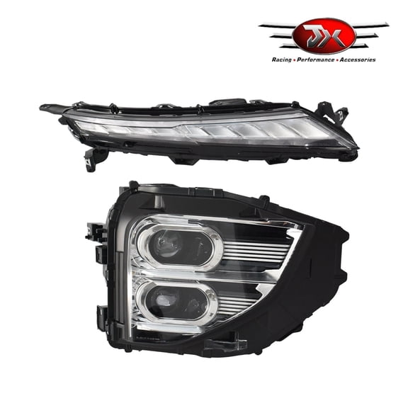 JX RACING Right Side LED Headlight & DRL Assembly Compatible with 2022- 2025 Mitsubishi Eclipse Cross Clear Black