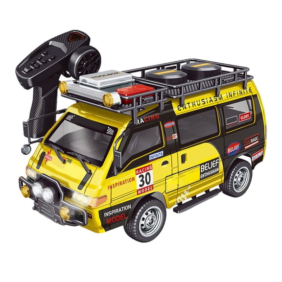 JXC5813B 1/24 Scale 2.4G 4WD Full-Proportional Synchronous RC Car Model (RTR Version/Yellow)
