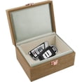 thumbnail image 1 of JXE JXO Faraday Key Protector Box, Faux Leather and Wood Signal Blocking Cage for Car Key Fob, Rfid Shielding Anti-Theft Mini Storage Case, 1 of 7