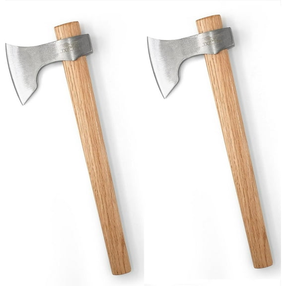 JXE JXO 2-Pack Compact Axes 16.5-Inch, Forged Steel Blade with Hickory Handles for Wood Chopping and Outdoor Use