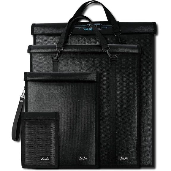 JXE JXO 4 Pack Faraday Bags, Extra Large Faraday Bag for Laptops & Tablets & Phones, Faraday Bags Emp Proof, Faraday Cage with Handle, EMP Protection, Fireproof & Waterproof